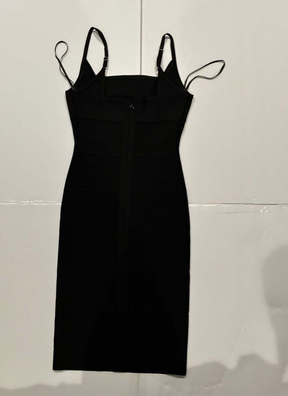 NWOT Express Black Below-The-Knee Square Neck Dress with Straps